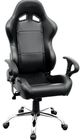 Składane czarne PCV Wyścigi Krzesła biurowe Boss Siedzenia Krzesła Krzesła do gier fotele z pojedynczą regulacją