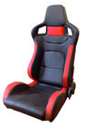 Regulowane, czerwone i czarne siedzenia z PCV / sportowe fotele samochodowe z jednym suwakiem
