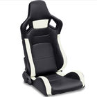 Regulowane, białe i czarne siedzenia z PCV / sportowe fotele samochodowe z pojedynczym suwakiem